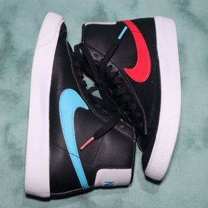 Nike Blazer Mid 77 Black Fusion Red Blue 3.5Y